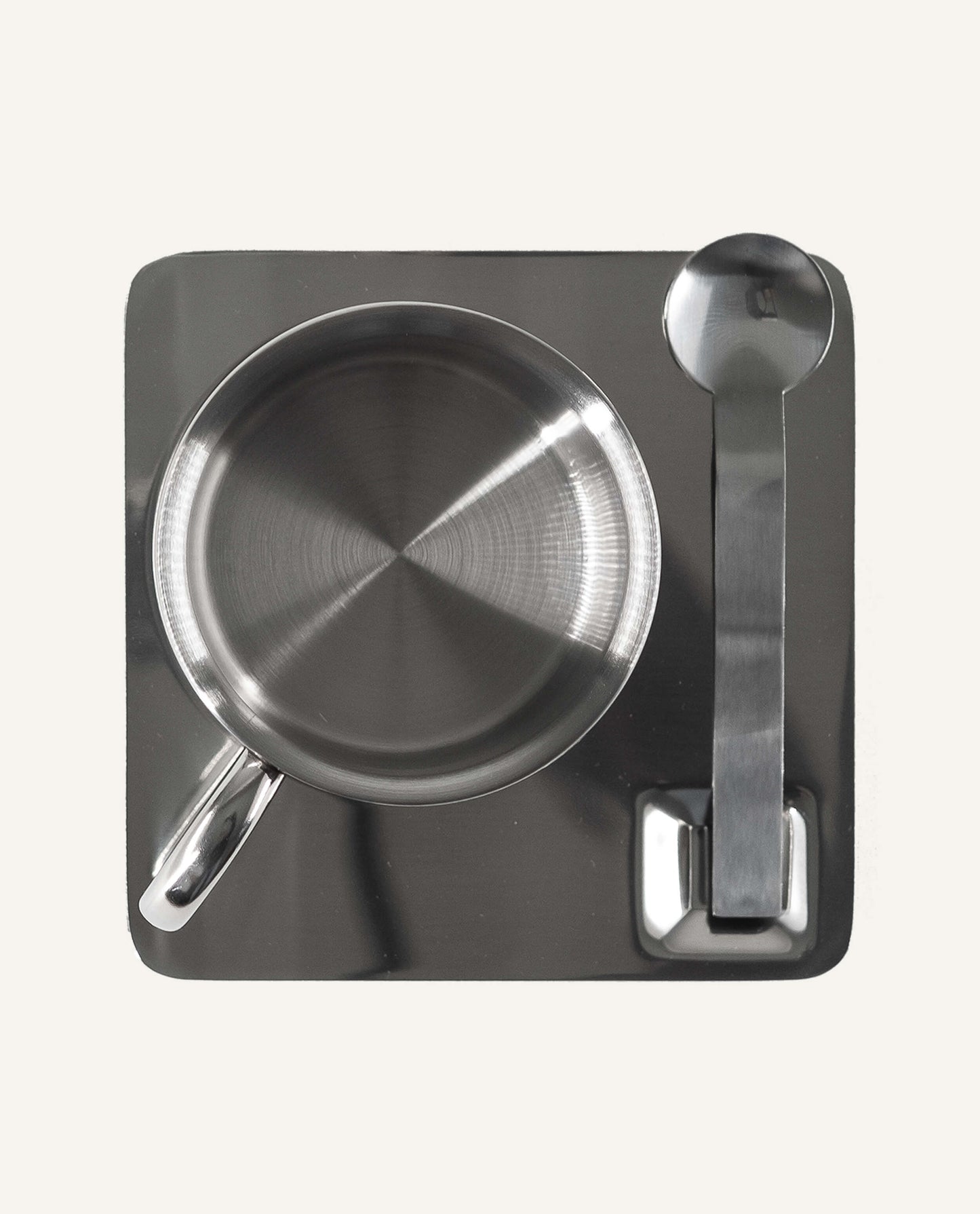 Square Saucer Stainless Espresso Set