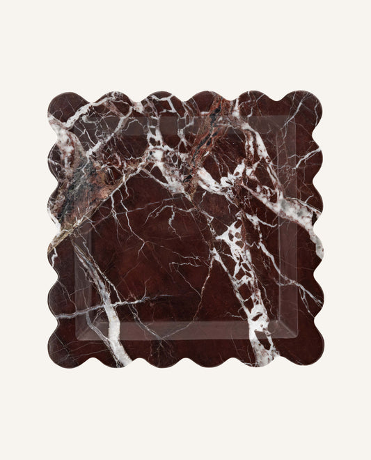 Plateau en marbre rouge