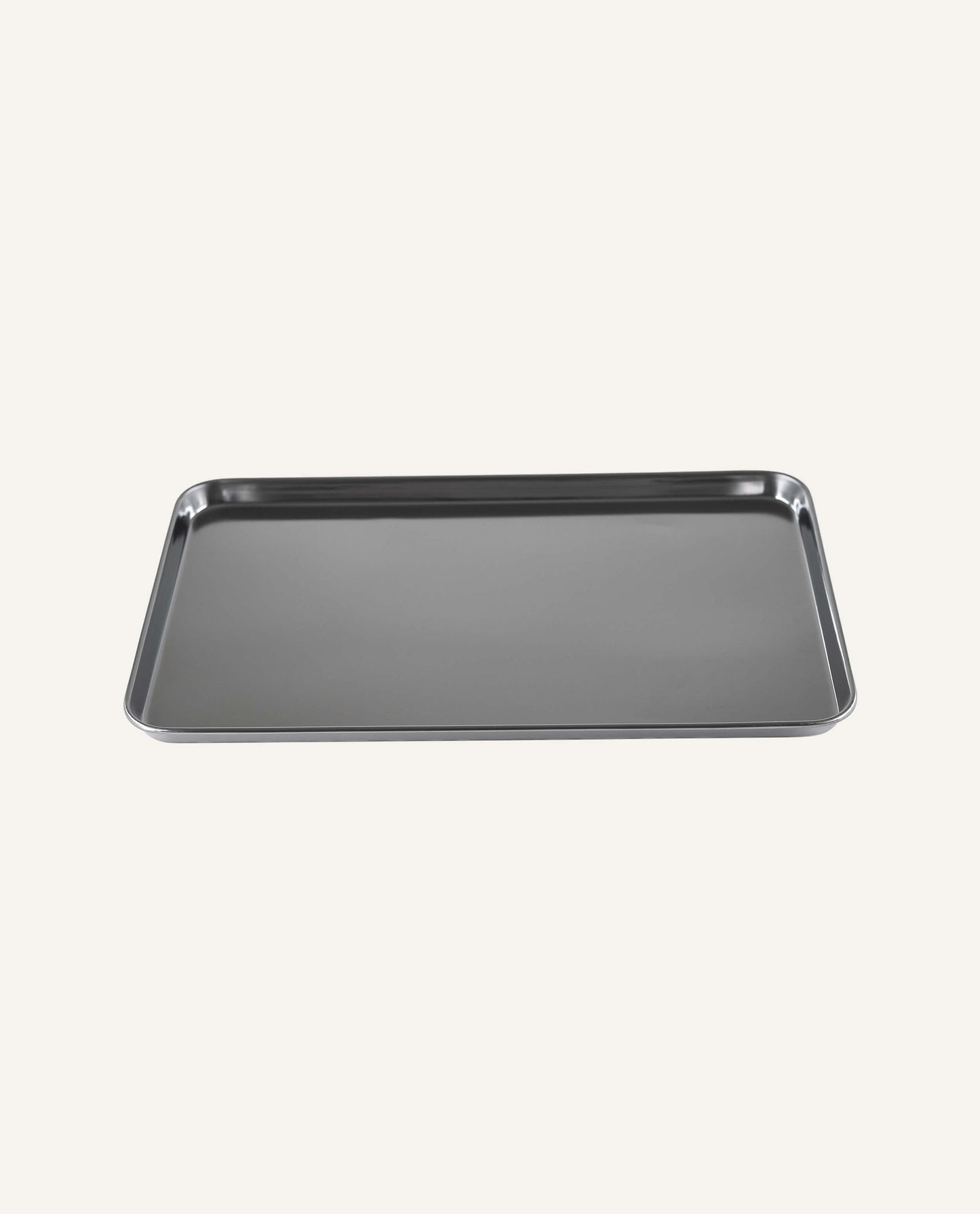 Grand plateau rectangulaire en acier inoxydable