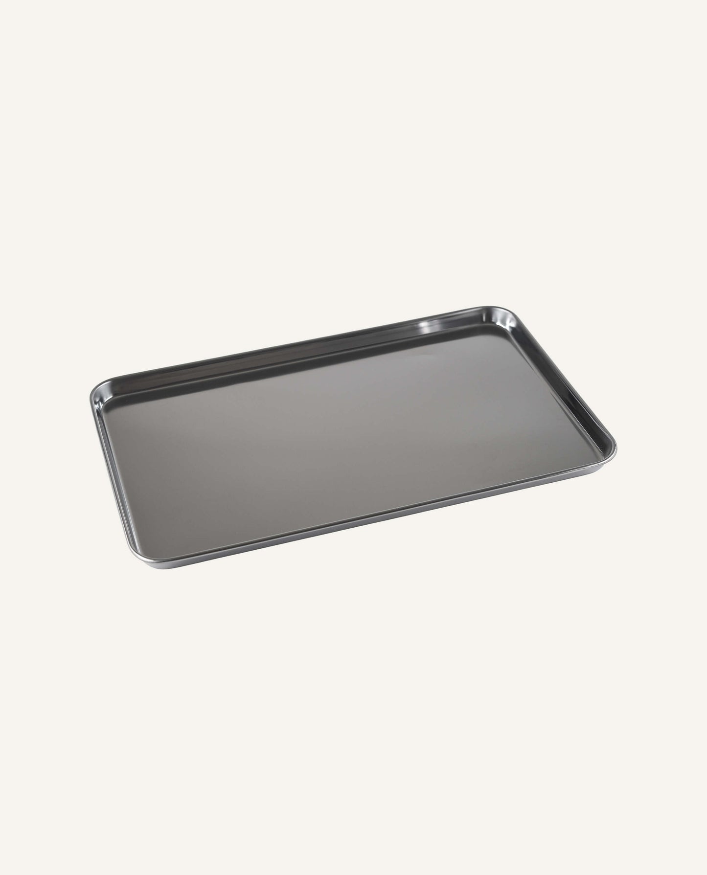 Grand plateau rectangulaire en acier inoxydable