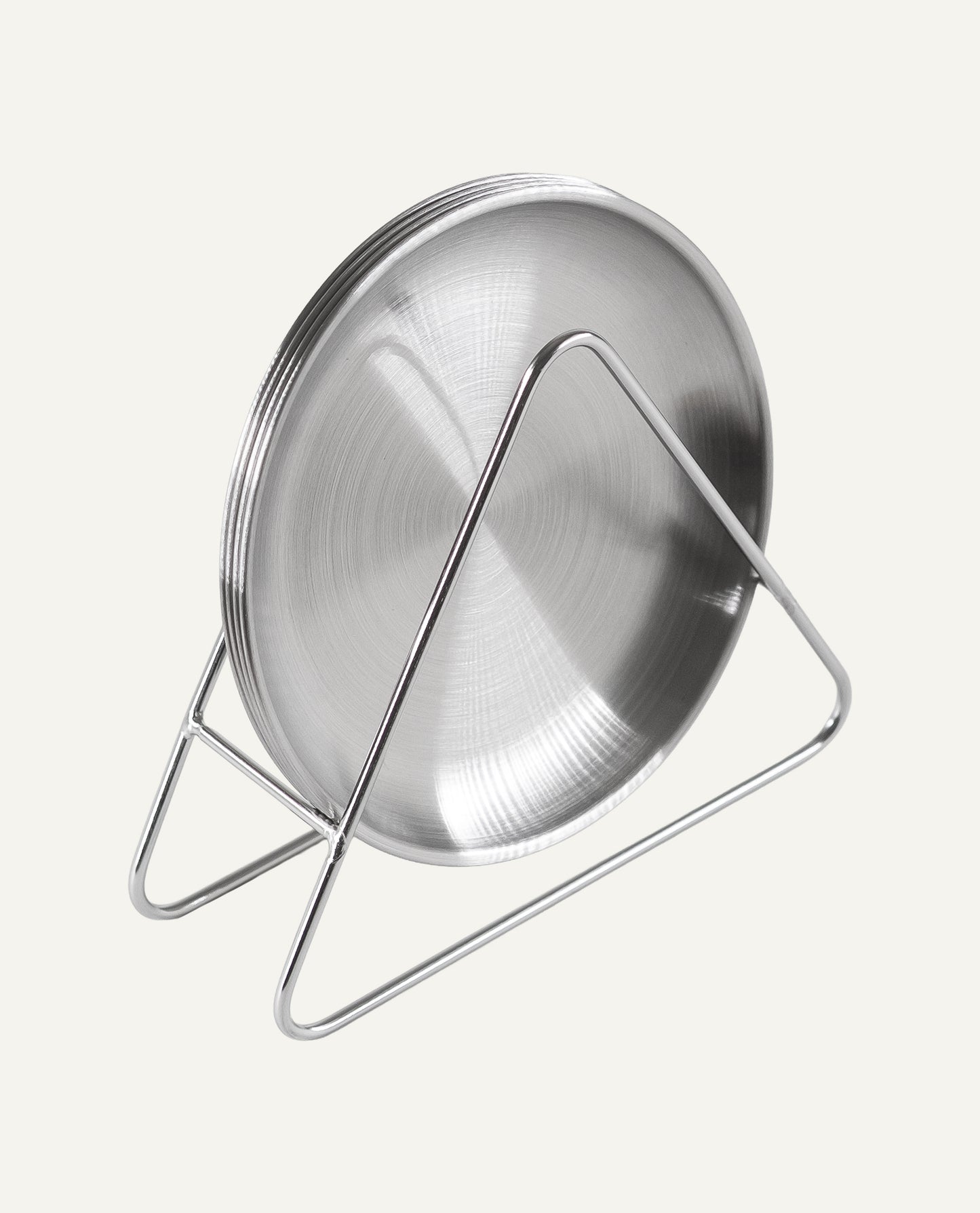 Ensemble de petites assiettes en acier inoxydable brossé