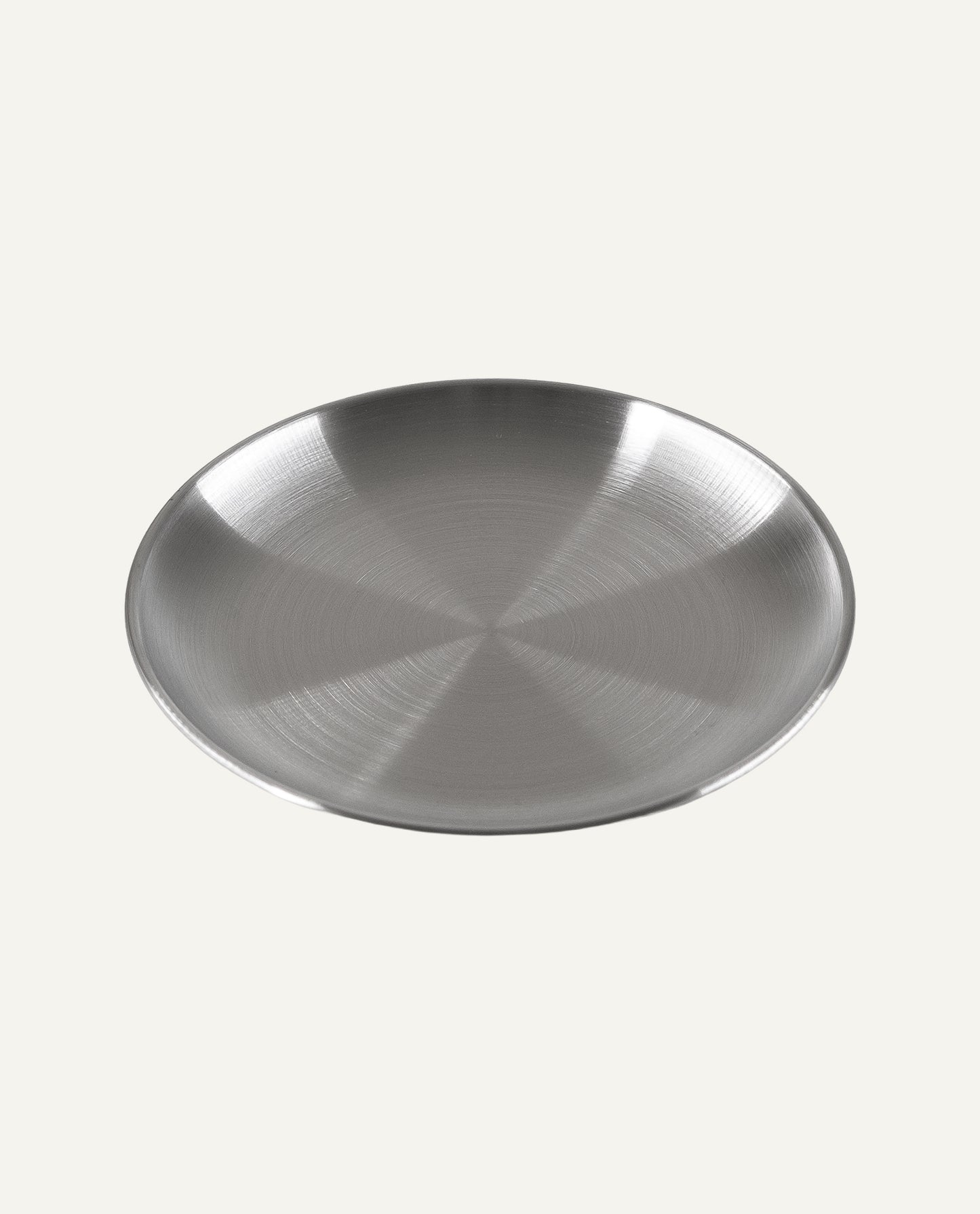 Ensemble d'assiettes moyennes en acier inoxydable brossé