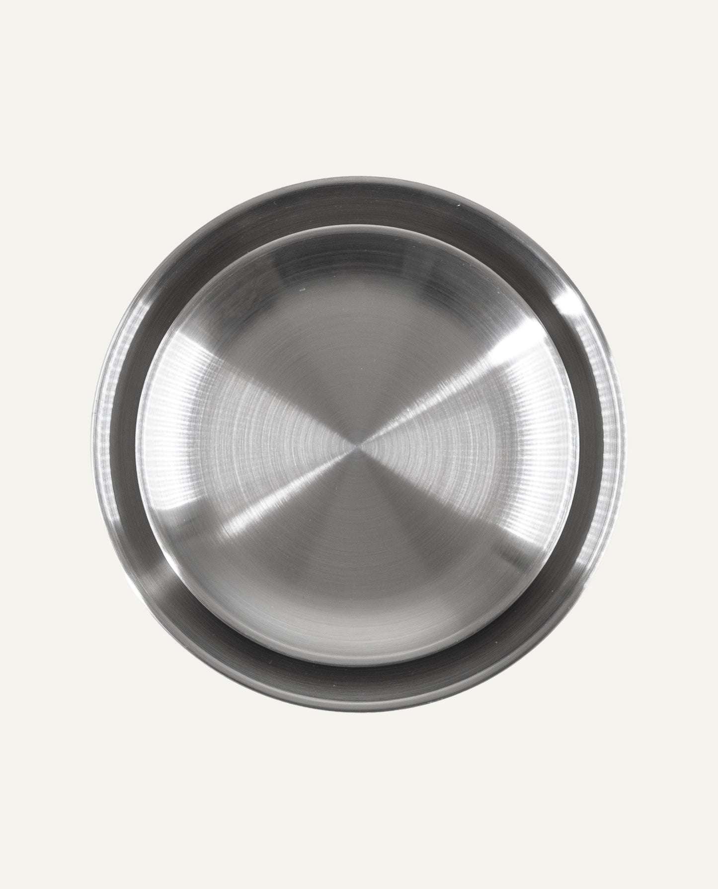 Ensemble d'assiettes moyennes en acier inoxydable brossé