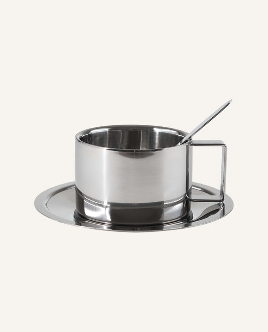 Round Saucer Stainless Espresso Set