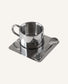 Square Saucer Stainless Espresso Set