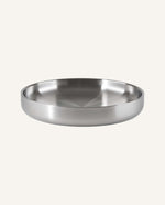 Assiette en acier inoxydable brossé