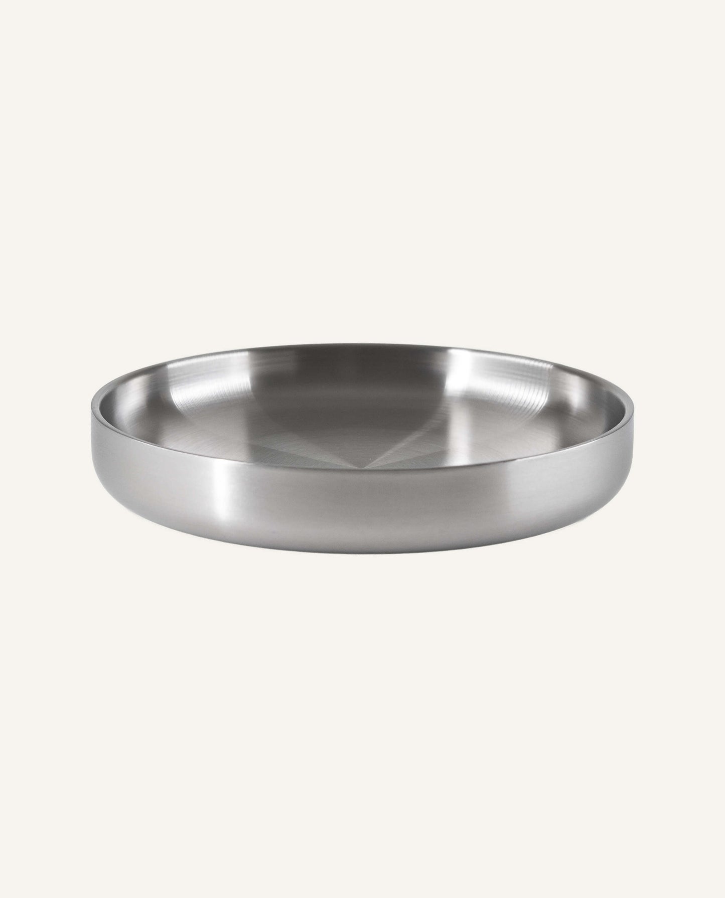 Assiette en acier inoxydable brossé