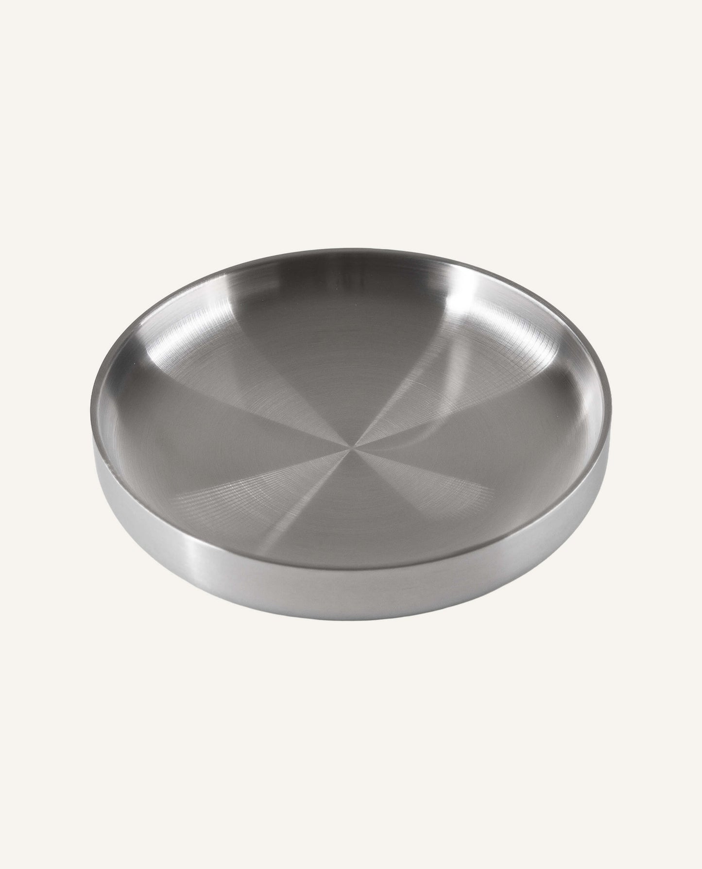 Assiette en acier inoxydable brossé