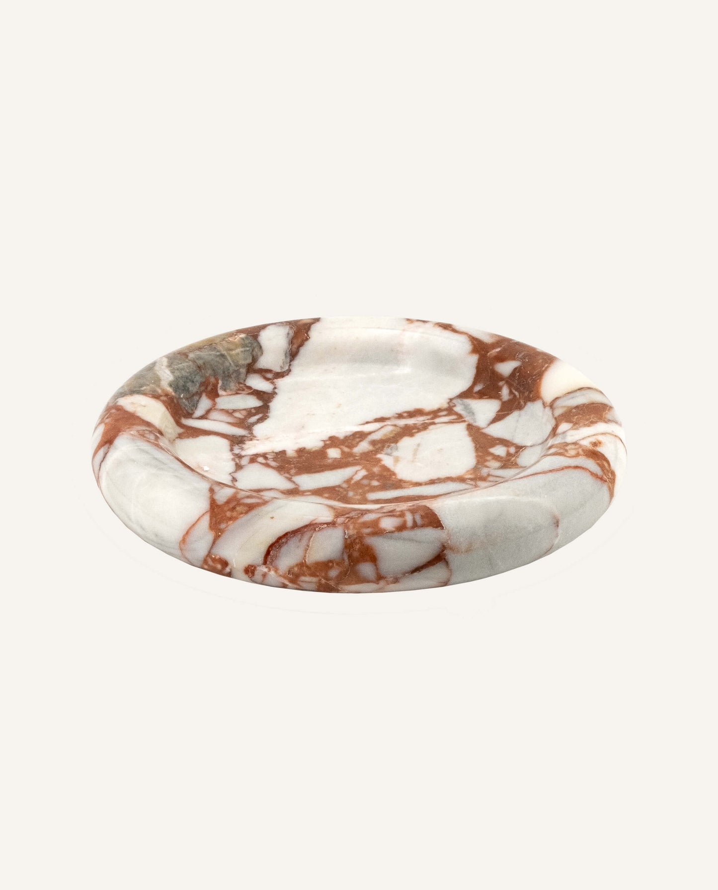 Red Round Marble Tray