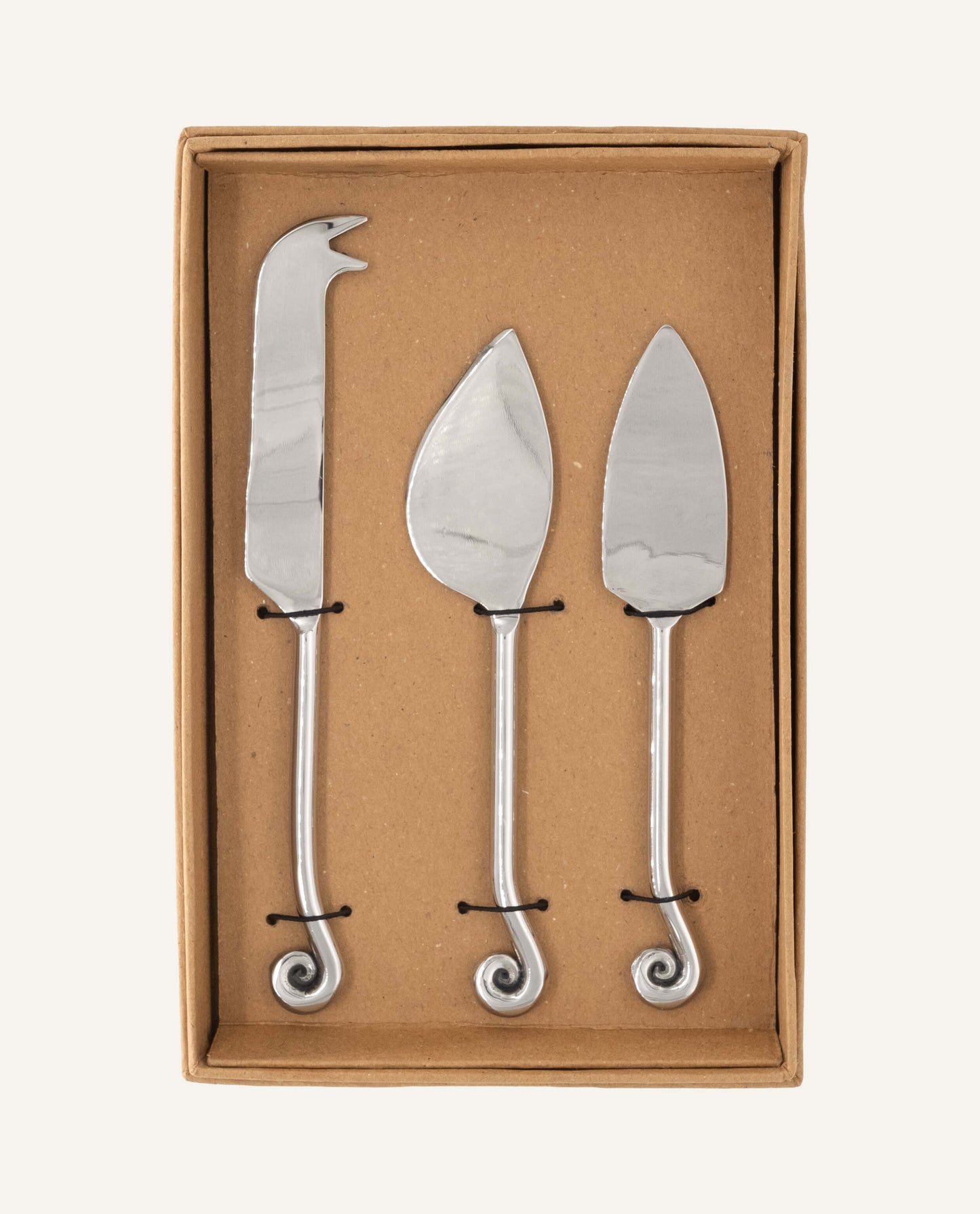 Ensemble de trois couteaux à fromage à spirale