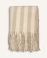 Taupe Striped Wool-Blend Throw